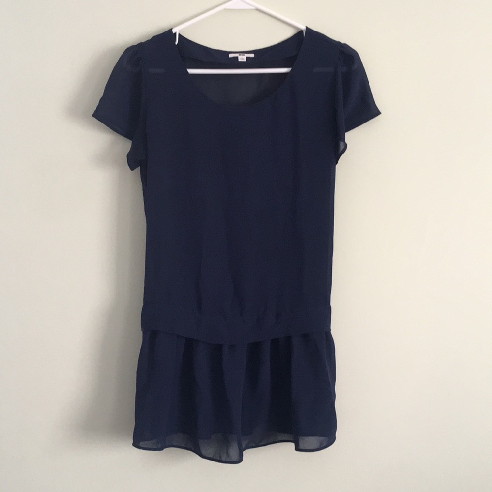 Uniqlo navy sheer chiffon tunic size small